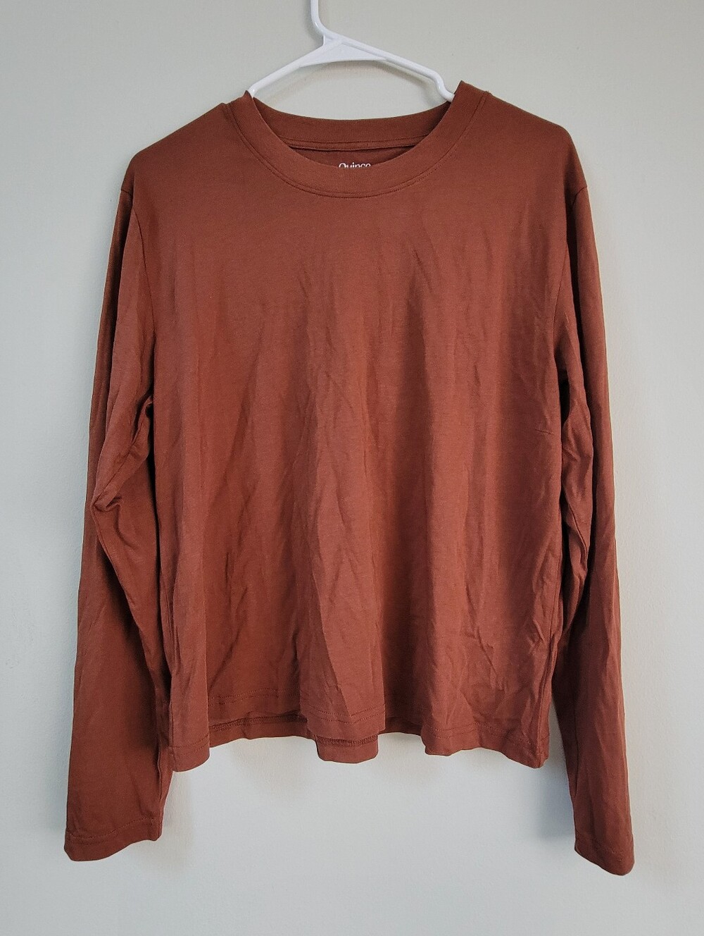 Quince Cotton Modal Relaxed Long Sleeve Tee Women Size M Layers Minimal Capsule
